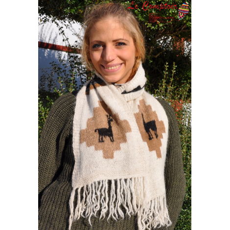 Écharpe tricoté main laine d'alpaga