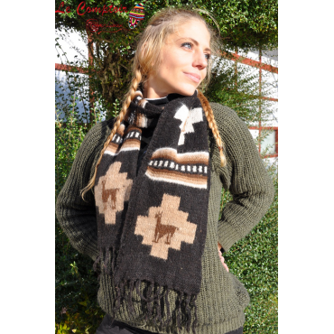 Écharpe tricoté main laine d'alpaga