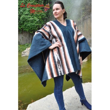 Poncho femme chaud et doux tissé en laine alpaga