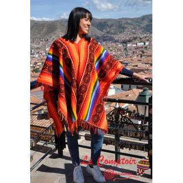 Poncho Cuzco tisse main en...