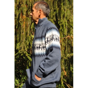 Cardigan homme zippé en alpaga