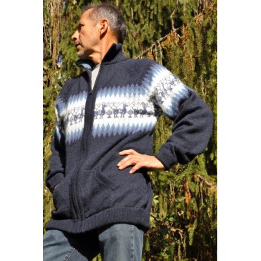 Cardigan homme zippé en alpaga
