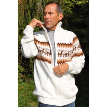 Cardigan homme zippé en alpaga