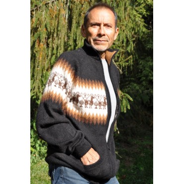 Cardigan homme zippé en alpaga