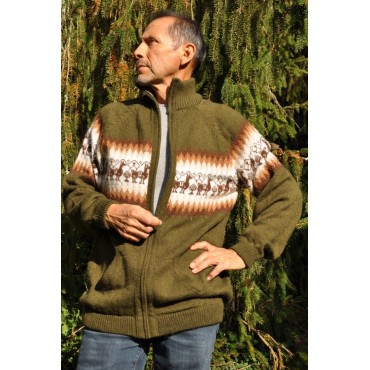 Cardigan homme zippé en alpaga
