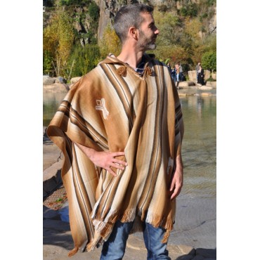 Poncho homme Laine d'alpaga...